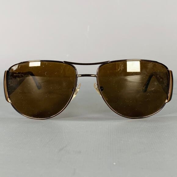 PERSOL Brown Tortoiseshell Acetate Metal Polarized Aviator Sunglasses - Picture 1 of 8